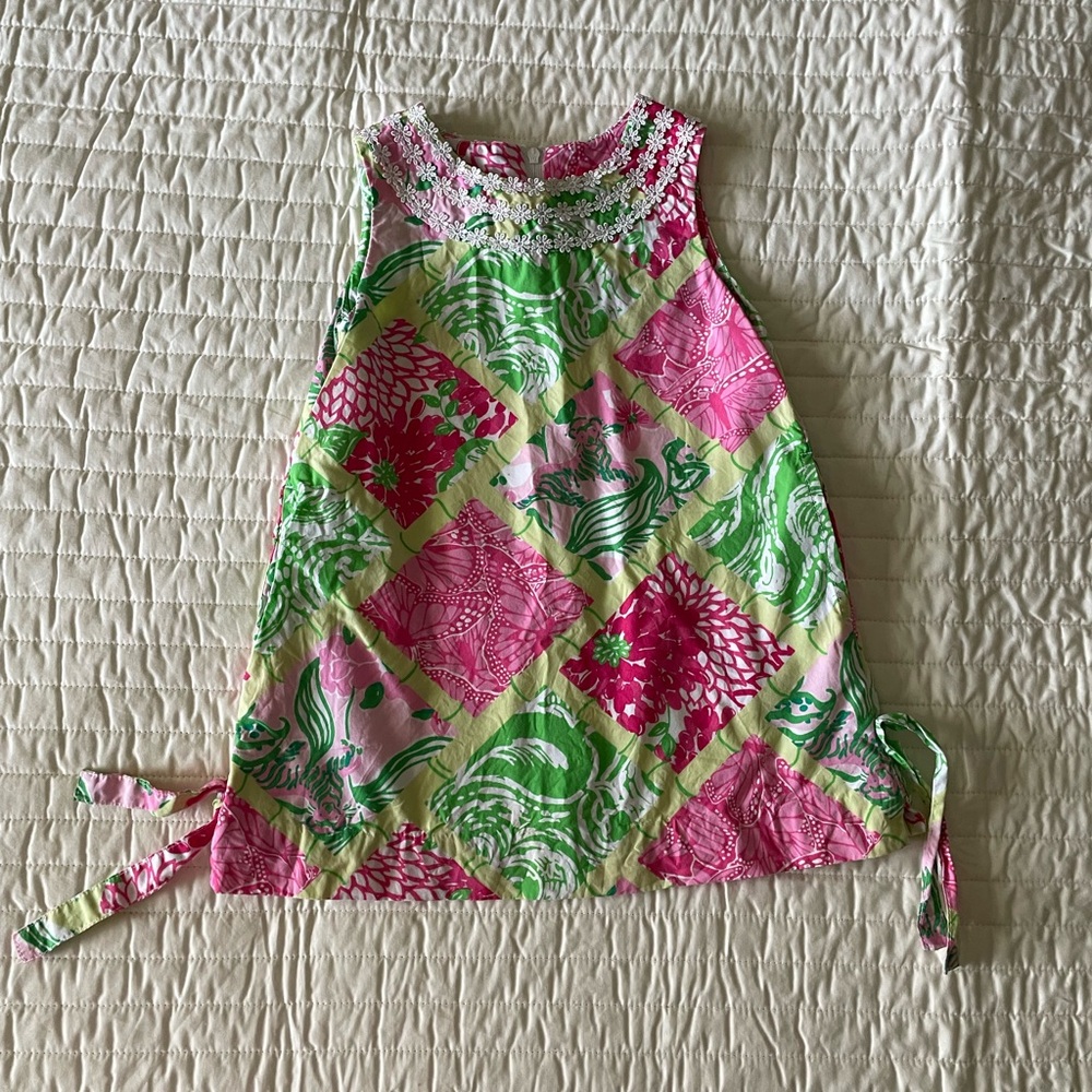 Lilly Pulitzer Jubilee Pink and Green Pattern Dress - 2T